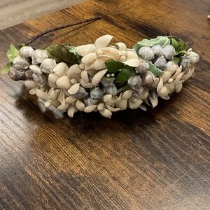 Floral Cream and Green Headband